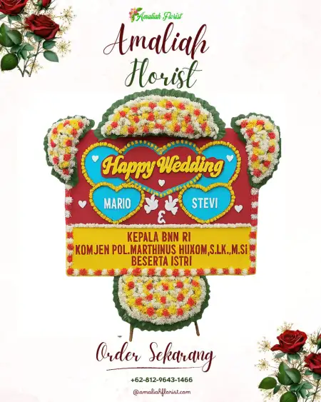 Papan Bunga Pernikahan Gegunung Wetan